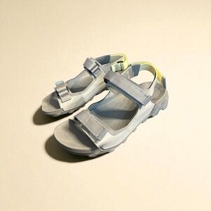 Women's ECCO MX Onshore Sandals Gray Yellow Size 7.5 US 38 EU Hiking Outdoor